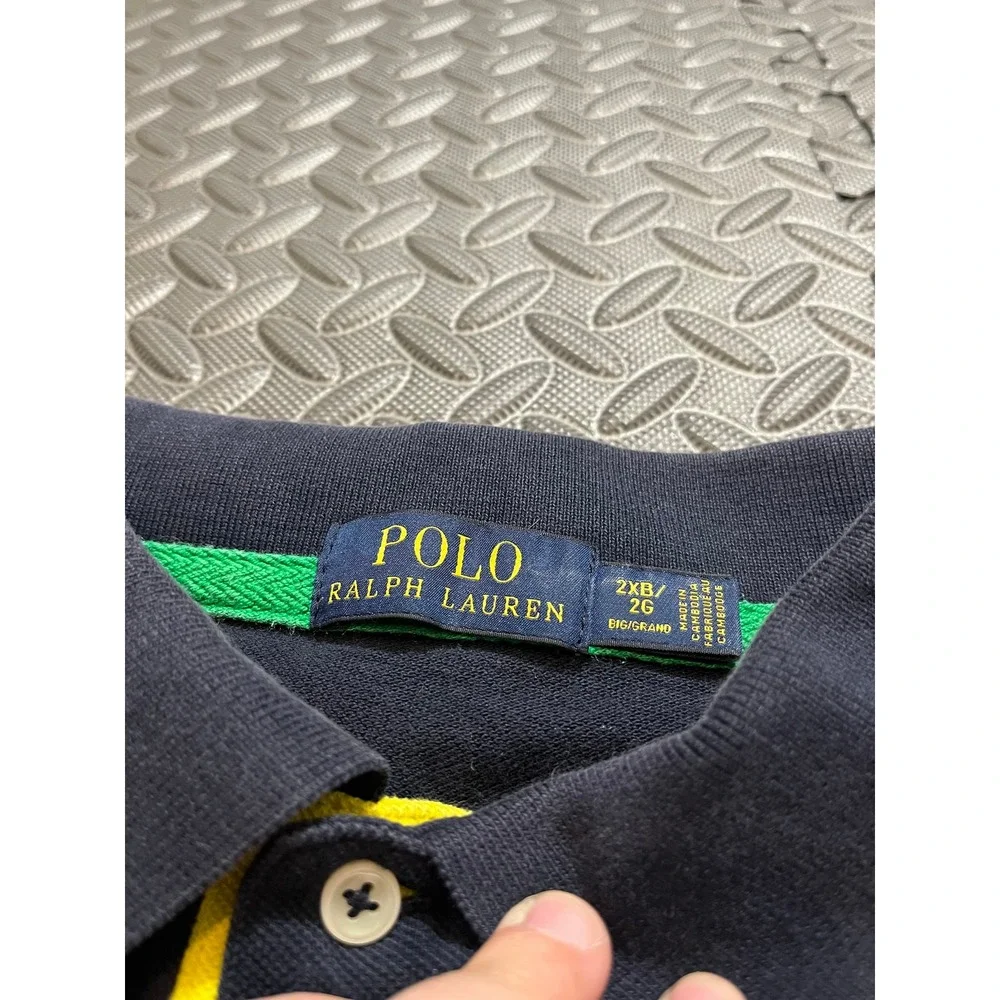 Polo Ralph Lauren Polo Shirt Mens 2XB Blue Big Pony Embroidered Short Sleeve